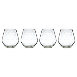 kate spade new york Larabee Etched Stemless Wine Glasses, Set of 4
